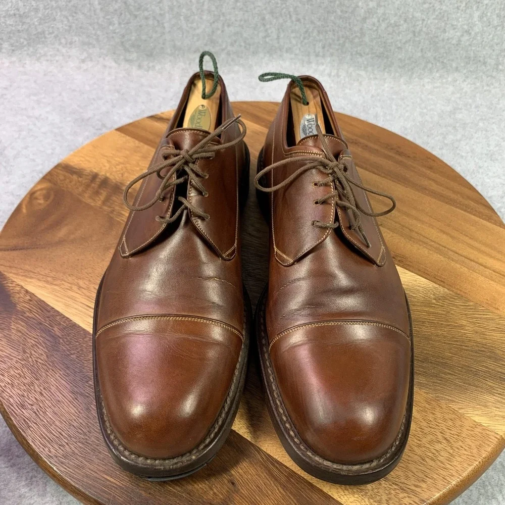 To‎ Boot New York Adam Derrick Derby Shoes Mens 11 Leather Cap Toe Made in Italy